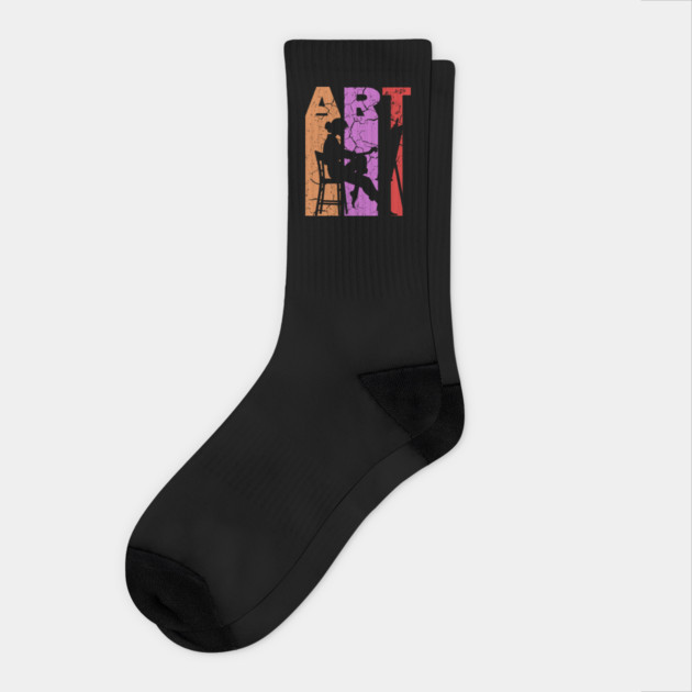 Art Painting - Retro Letters - Vintage Pastel Socks by TuncGK