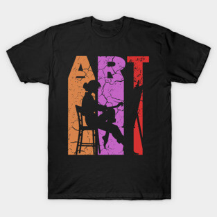 Art Painting - Retro Letters - Vintage Pastel T-Shirt