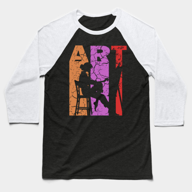 Art Painting - Retro Letters - Vintage Pastel Baseball T-Shirt by TuncGK