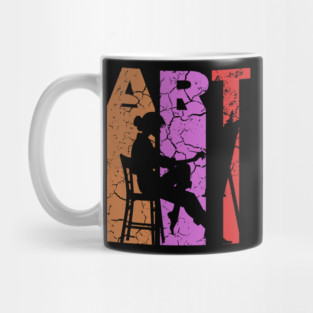 Art Painting - Retro Letters - Vintage Pastel Mug