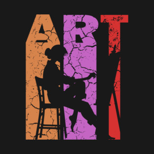 Art Painting - Retro Letters - Vintage Pastel T-Shirt