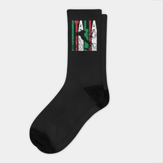 Italia - Retro Letters - Vintage Flag Socks by TuncGK