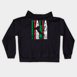Italia - Retro Letters - Vintage Flag Kids Hoodie