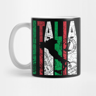 Italia - Retro Letters - Vintage Flag Mug