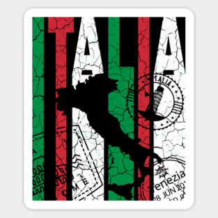 Italia - Retro Letters - Vintage Flag Sticker
