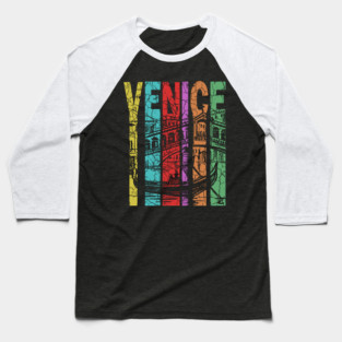 Venice Italy - Retro Letters - Pastel Vintage Baseball T-Shirt