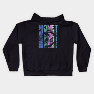 Claude Monet - Retro Letters - Pastel Vintage Kids Hoodie