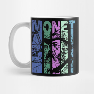 Claude Monet - Retro Letters - Pastel Vintage Mug