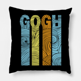 Van Gogh - Retro Letters - Pastel Vintage Pillow