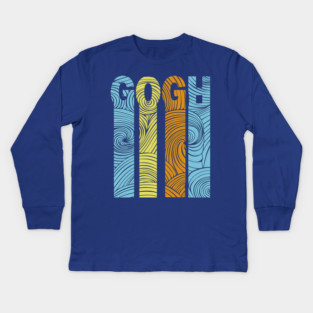 Van Gogh - Retro Letters - Pastel Vintage Kids Long Sleeve T-Shirt