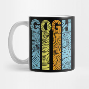 Van Gogh - Retro Letters - Pastel Vintage Mug