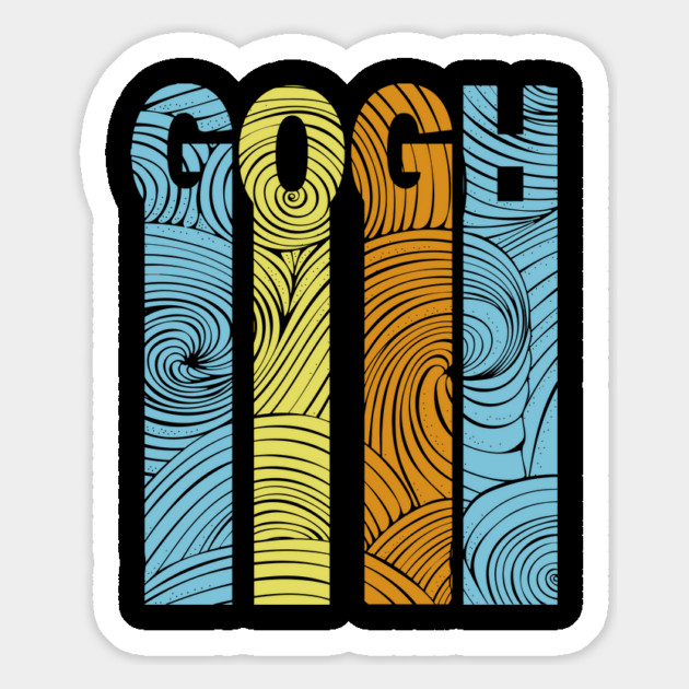 Van Gogh - Retro Letters - Pastel Vintage Magnet by TuncGK