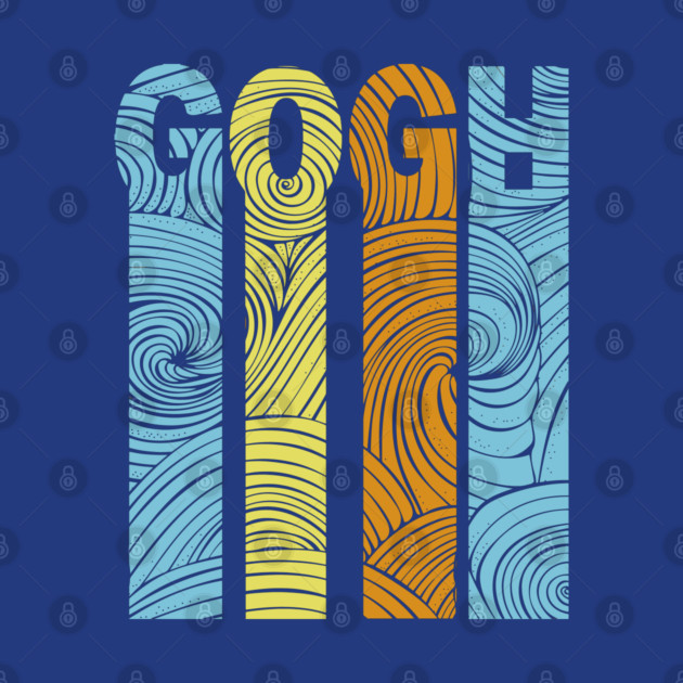 Van Gogh - Retro Letters - Pastel Vintage by TuncGK