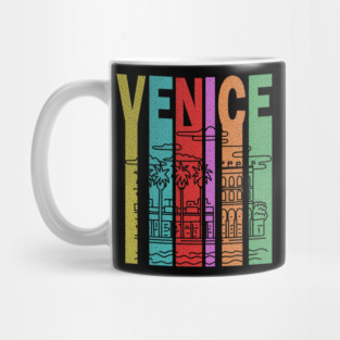 Venice Beach California - Retro Letters - Pastel Vintage Mug