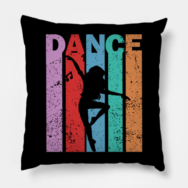 Dance - Retro Letters - Pastel Vintage Design Pillow by TuncGK