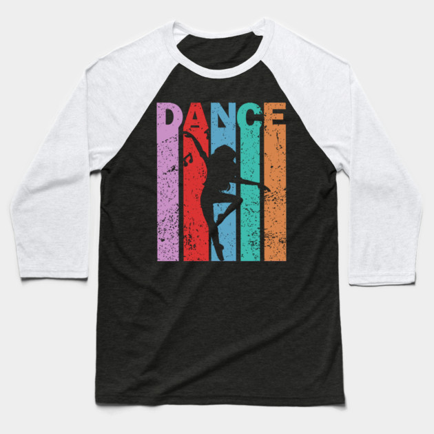 Dance - Retro Letters - Pastel Vintage Design Baseball T-Shirt by TuncGK