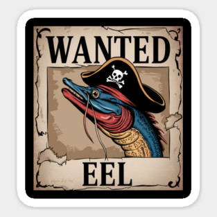 Eel Design, Cute Creature from the Ocean Dept Sticker