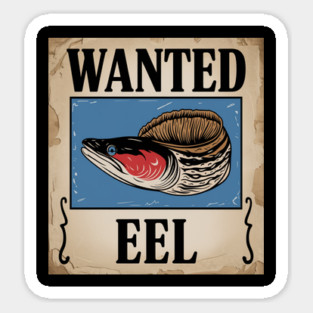 Eel Design, Cute Creature from the Ocean Dept Sticker