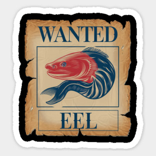 Eel Design, Cute Creature from the Ocean Dept Sticker