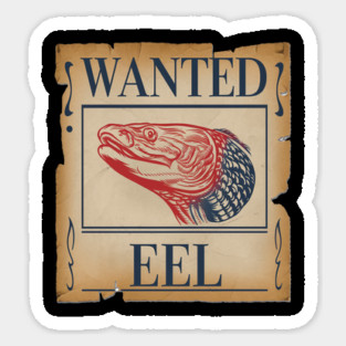 Eel Design, Cute Creature from the Ocean Dept Sticker
