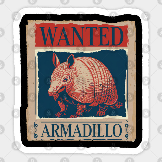 Armadillo: Cute Colorful Desert Mammal, America's Unique Armor Plated Animal Sticker by Pixel Threads 