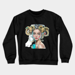 Anime Girl Unique & Colorful Hairstyle Character Snake Crewneck Sweatshirt