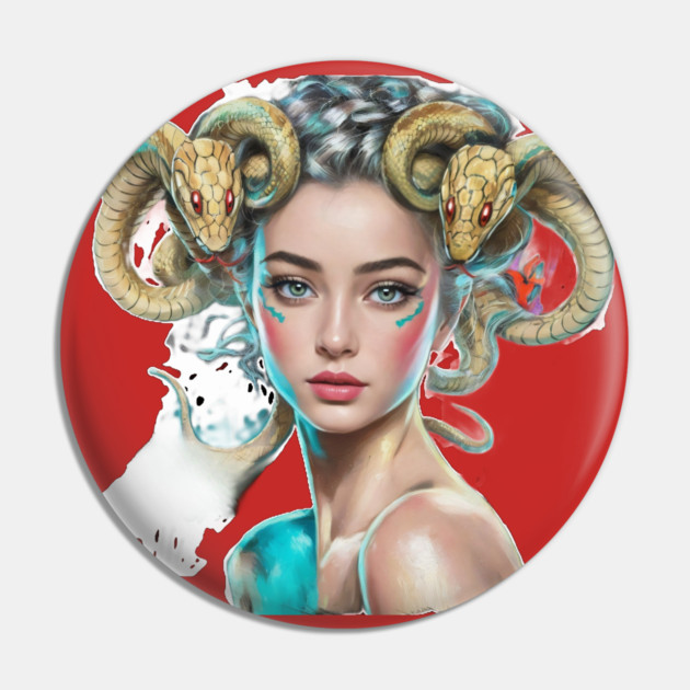 Anime Girl Unique & Colorful Hairstyle Character Snake Pin by animegirlnft