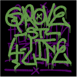 Grove Street Graffiti over Ballas distressed Posters and Art