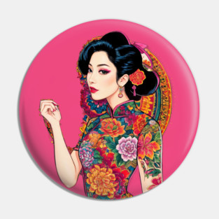 Anime Girl Unique & Elegant Hairstyle Character Flowers Pin