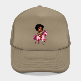 Black Girl Riding Unicorn Hat