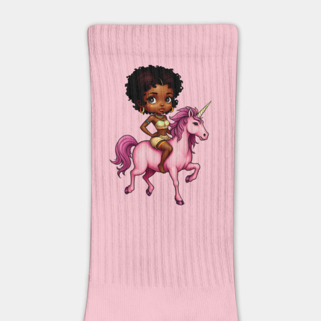 Black Girl Riding Unicorn by UrbanLifeApparel