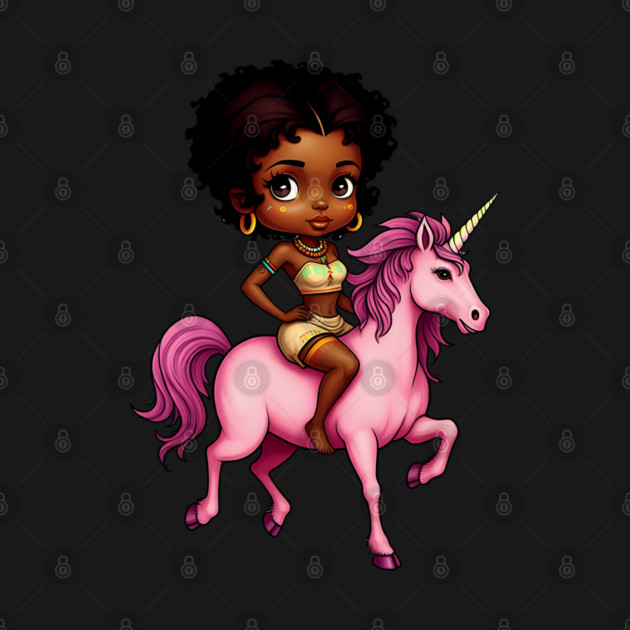 Black Girl Riding Unicorn by UrbanLifeApparel