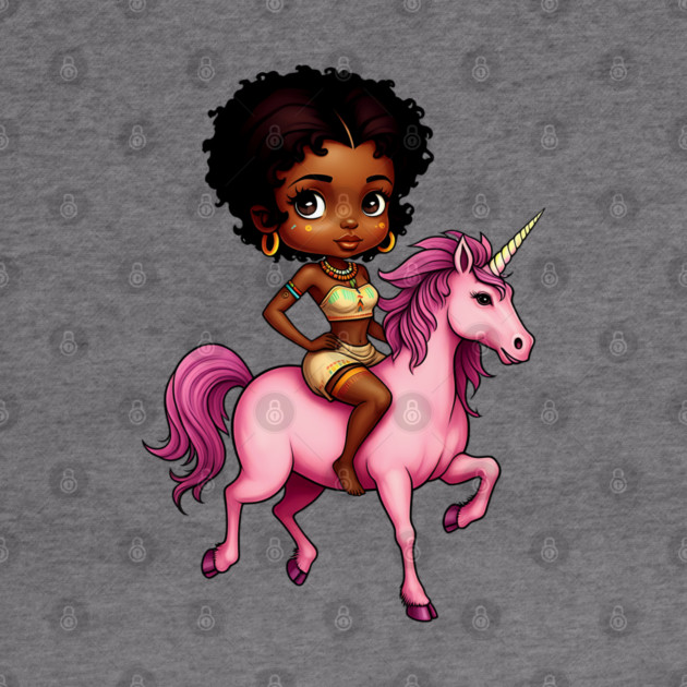 Black Girl Riding Unicorn by UrbanLifeApparel