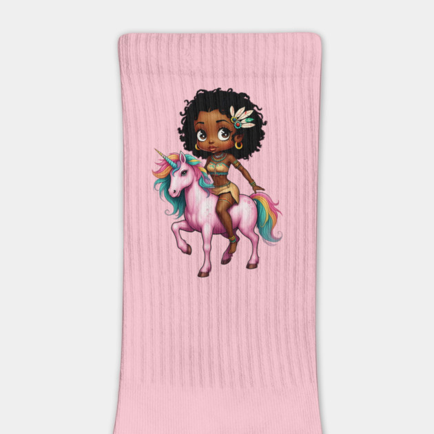 Black Girl Riding Unicorn by UrbanLifeApparel