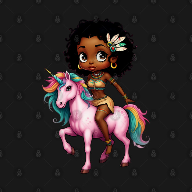 Black Girl Riding Unicorn by UrbanLifeApparel