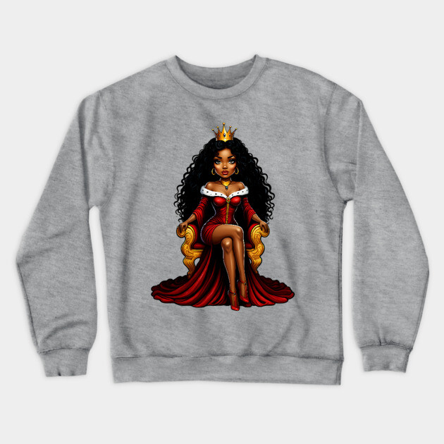 Black Queen Crewneck Sweatshirt by UrbanLifeApparel