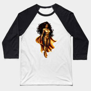 Black Woman Hero Baseball T-Shirt