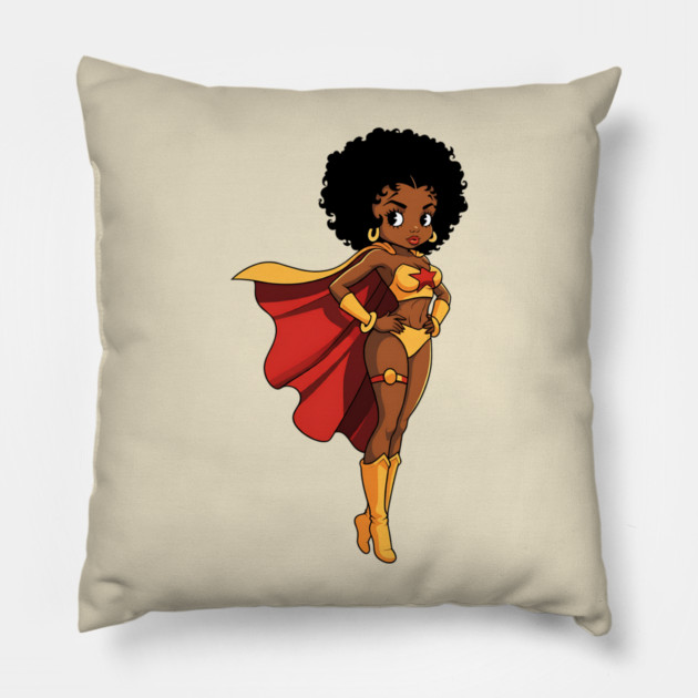 Black Girl Magic, Black Girl Hero Pillow by UrbanLifeApparel