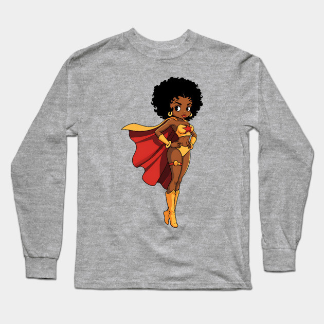 Black Girl Magic, Black Girl Hero Long Sleeve T-Shirt by UrbanLifeApparel