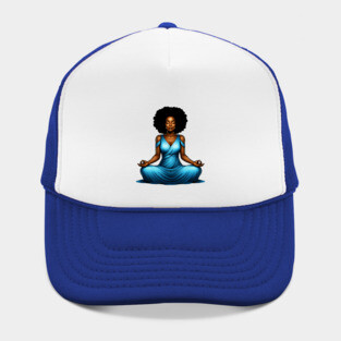 Black Woman Meditating Hat