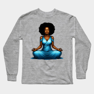 Black Woman Meditating Long Sleeve T-Shirt