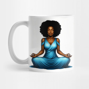Black Woman Meditating Mug