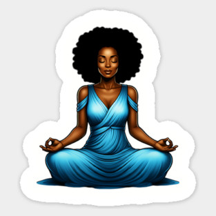 Black Woman Meditating Magnet