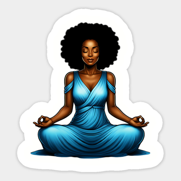 Black Woman Meditating Magnet by UrbanLifeApparel
