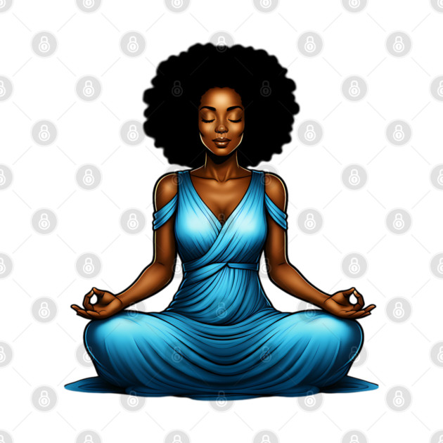 Black Woman Meditating by UrbanLifeApparel