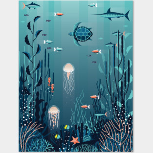 Marine Life Posters and Art
