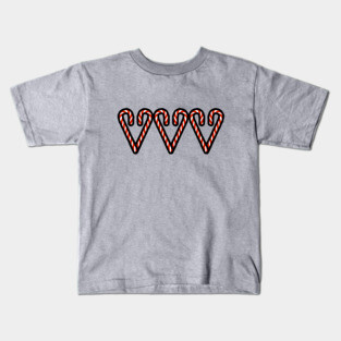 Classic Christmas Candy Cane Hearts Graphic Kids T-Shirt