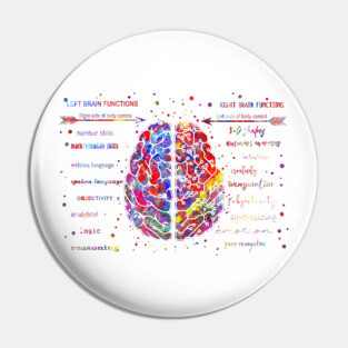 Left and right brain function Pin