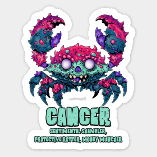 Cancer Crab Zombie Sticker