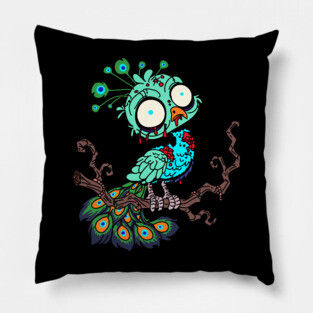 Zombie Peacock Pillow